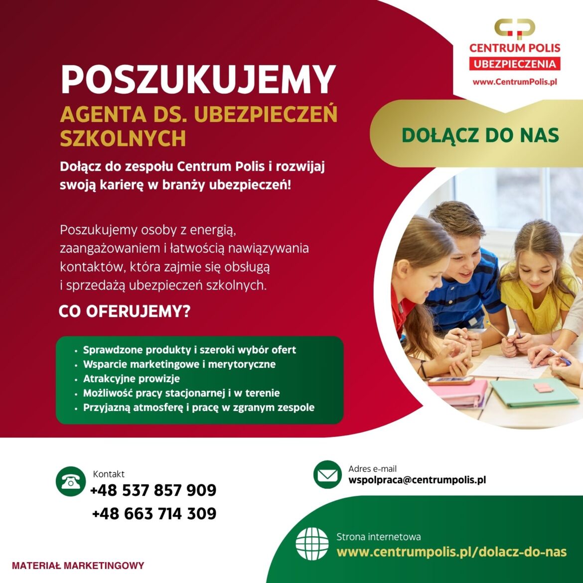 Poszukujemy Agenta ds. Ubezpieczeń Szkolnych